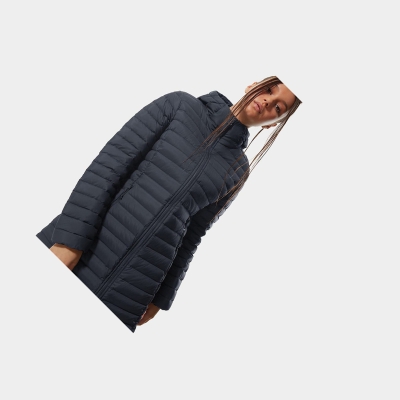 Women's The North Face Stretch DOWN Down Jackets Navy | US964NVCQ
