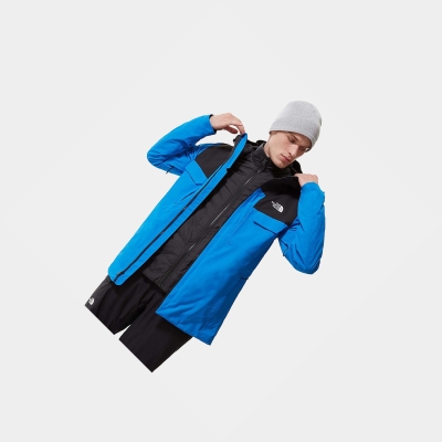 Men's The North Face Fourbarrel Zip-In Triclimate® Insulated Jackets Blue Black | US439UTYA