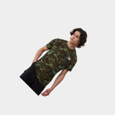 Men's The North Face Simple Dome T Shirts Camo | US579XEPF