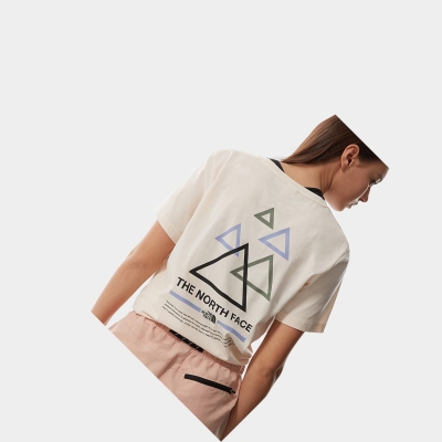 Women's The North Face Boyfriend Triangle T Shirts White Green Lavender | US930VGTH