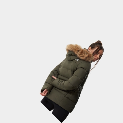 Women's The North Face Gotham Down Jackets Green | US756LVYJ
