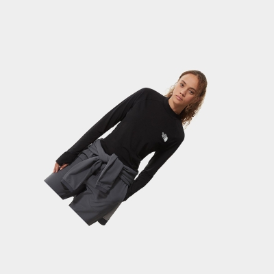 Women's The North Face TEKWARE LONG-SLEEVE CROPPED T Shirts Black | US462OXIM